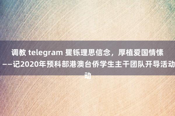 调教 telegram 矍铄理思信念，厚植爱国情愫 ——记2020年预科部港澳台侨学生主干团队开导活动