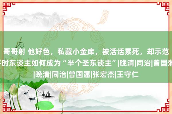 哥哥射 他好色，私藏小金库，被活活累死，却示范了一个费力的平时东谈主如何成为“半个圣东谈主”|晚清|同治|曾国藩|张宏杰|王守仁