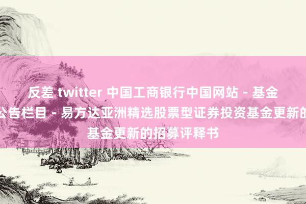 反差 twitter 中国工商银行中国网站－基金频谈－基金公告栏目－易方达亚洲精选股票型证券投资基金更新的招募评释书