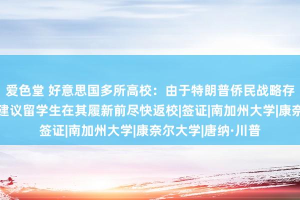 爱色堂 好意思国多所高校：由于特朗普侨民战略存在“不笃定性”，建议留学生在其履新前尽快返校|签证|南加州大学|康奈尔大学|唐纳·川普