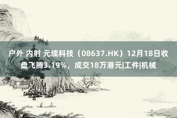 户外 内射 元续科技（08637.HK）12月18日收盘飞腾3.19%，成交18万港元|工件|机械